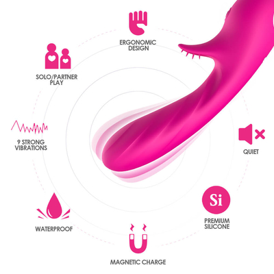 Pengisian Magnetik Merangsang G Spot Vibrator Sex Toy Untuk Pria Dan Wanita