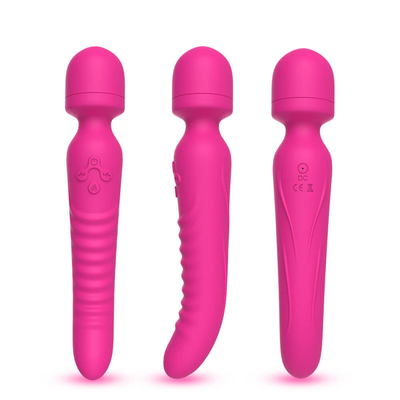 Pijat Ujung Ganda Pemanasan Cerdas AV Tongkat Lembut Leher Dildo Vibrator