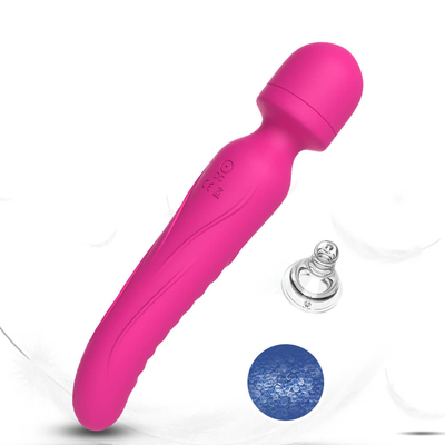 Pijat Ujung Ganda Pemanasan Cerdas AV Tongkat Lembut Leher Dildo Vibrator