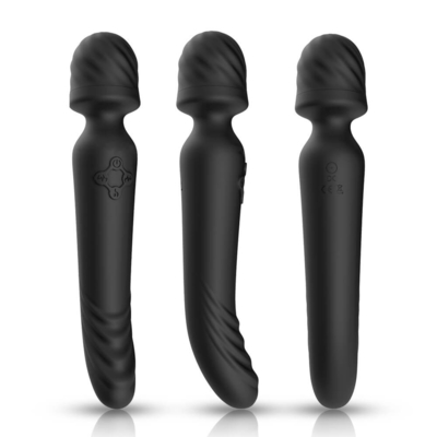 Lembut Silicone Ditekuk AV Wand Massager Leher Pemanasan Cerdas Ujung Ganda