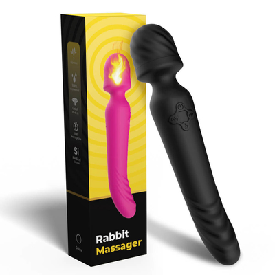 Lembut Silicone Ditekuk AV Wand Massager Leher Pemanasan Cerdas Ujung Ganda