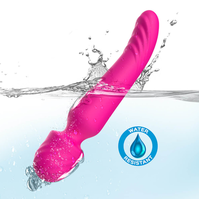 Lembut Silicone Ditekuk AV Wand Massager Leher Pemanasan Cerdas Ujung Ganda