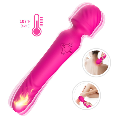 Lembut Silicone Ditekuk AV Wand Massager Leher Pemanasan Cerdas Ujung Ganda