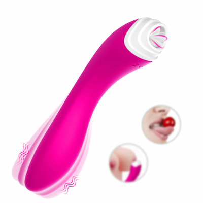 Dildo Vibrator Tongue Licker Stimulator, Pijat Stimulasi Vagina Tahan Air