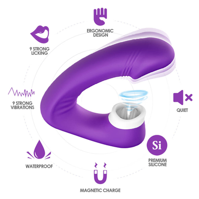 Vibrator Jilat Lidah Wanita 2 In 1 Seks, Mainan Seks Klitoris Dewasa Baru