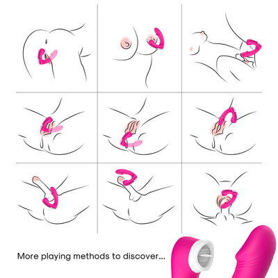 Vibrator Jilat Lidah Wanita 2 In 1 Seks, Mainan Seks Klitoris Dewasa Baru