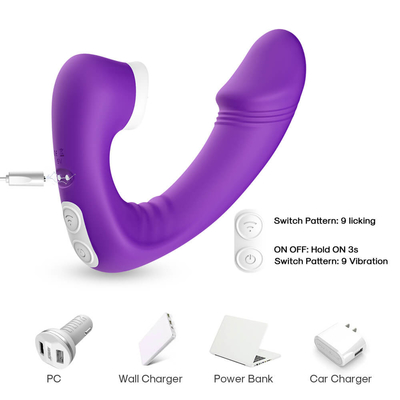 Vibrator Jilat Lidah Wanita 2 In 1 Seks, Mainan Seks Klitoris Dewasa Baru