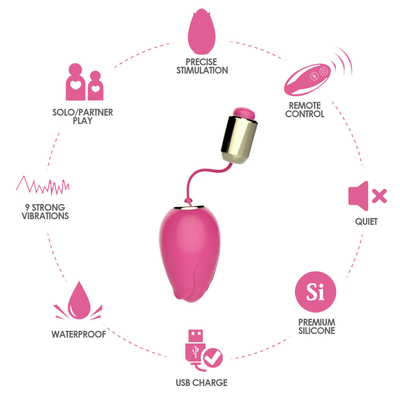 G Spot Bergetar Telur Mainan Seks Untuk Wanita Kontrol Nirkabel Mini Bunga Silikon