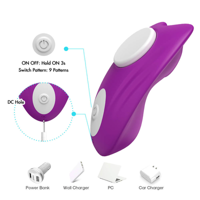 Magnetic Clitoris Panty Vibrator Remote Control 9 Kecepatan Tak Terlihat Dapat Dipakai