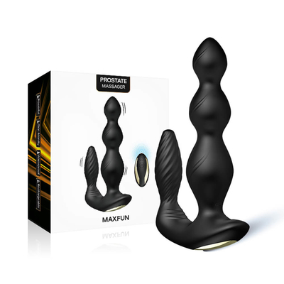 9 Kecepatan Bergetar Anal Butt Plug Tiga Motor Perineum Stimulator Jarak Jauh Nirkabel