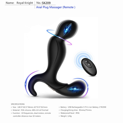 ODM OEM 80 Menit Remote Control Mainan Dewasa Prostate Anal Vibrator Baterai Li Ion