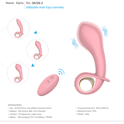 Remote Control Nirkabel Silicone Anal Plug Sex Toys Isi Ulang Butt Plug Bergetar