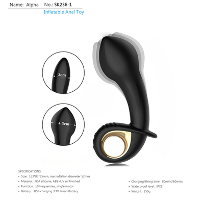 10 Mode Inflatable Anal Butt Plug Dildo Gay Prostat Mainan Anal Mainan Seks Untuk Pria