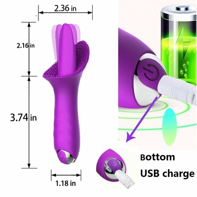 Clit Bullet Vibrator Lisan Stimulator Lidah Lembut Vibrator Dildo 166.5 * 73.6 * 56.5mm