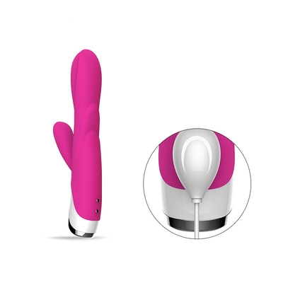 80 Menit Double Rabbit Vibrator Dildo Dengan Clit Vibrator Love Toy For Lady 213 * 64 * 38mm