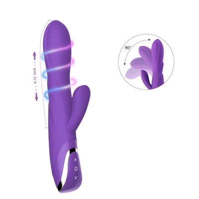 80 Menit Double Rabbit Vibrator Dildo Dengan Clit Vibrator Love Toy For Lady 213 * 64 * 38mm