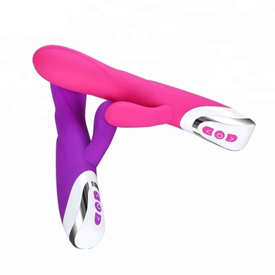 80 Menit Double Rabbit Vibrator Dildo Dengan Clit Vibrator Love Toy For Lady 213 * 64 * 38mm
