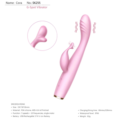 Wireless G Spot Vibrator Anal Lembut Wanita Motor Ganda Silent Rabbit Vibrator