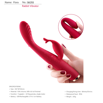 Wireless G Spot Vibrator Anal Lembut Wanita Motor Ganda Silent Rabbit Vibrator