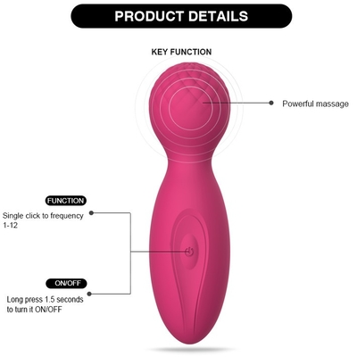 12 Mode Handheld AV Wand Massager Leher Kembali Cordless Body Massager