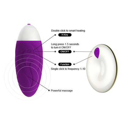 Keselamatan Kesehatan Telur Bergetar Mainan Seks Vibrator Telur Ungu Nyaman 87 * 33 * 33mm