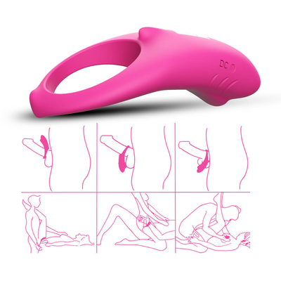 Fleksibel 3.7V Vibrator Cock Ring IPX7 Penis Vibrator Menunda Ejakulasi Untuk Pria