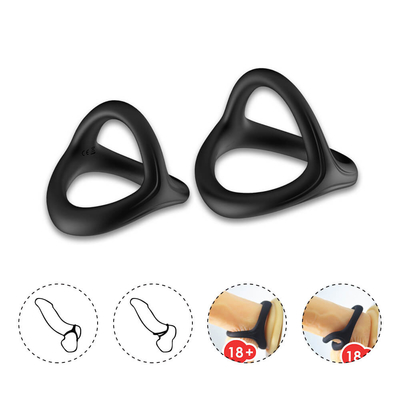 Melar 100% Tahan Air Silicone Cock Ring 9 Mode Getaran Untuk Pria Tetap Keras