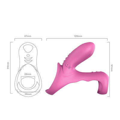Motor Ganda 40dbs Vibrating Cock Ring, baterai Li 280mAh Vibrator Penis Pria