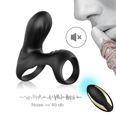 Motor Ganda 40dbs Vibrating Cock Ring, baterai Li 280mAh Vibrator Penis Pria
