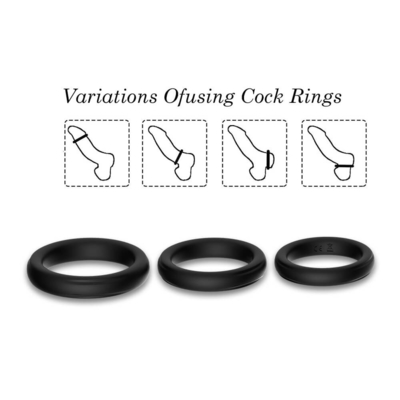 Three In One Silicone Glans Cock Ring IPX7 Ukuran Besar 52mm Untuk Menunda Ejakulasi