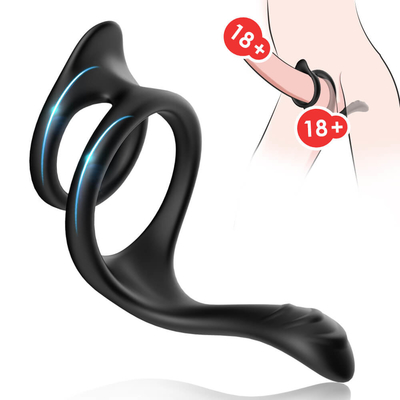 Double Loop Penis Ring Sex Toy 80x70x50mm Cincin Ereksi Penis Silikon Penuh