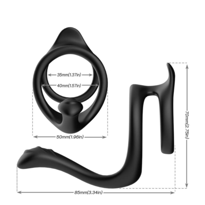 Double Loop Penis Ring Sex Toy 80x70x50mm Cincin Ereksi Penis Silikon Penuh