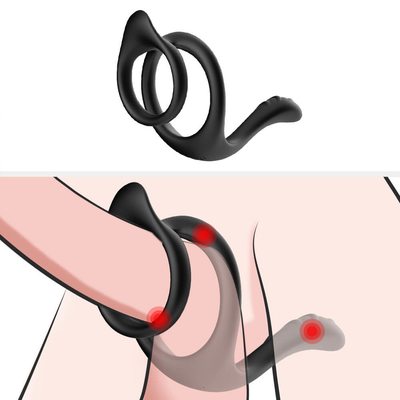 Double Loop Penis Ring Sex Toy 80x70x50mm Cincin Ereksi Penis Silikon Penuh