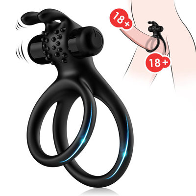 Kuat Tahan Lama IPX7 Silicone Vibrating Cock Ring Semua Putaran Ketat Untuk Pasangan Seks