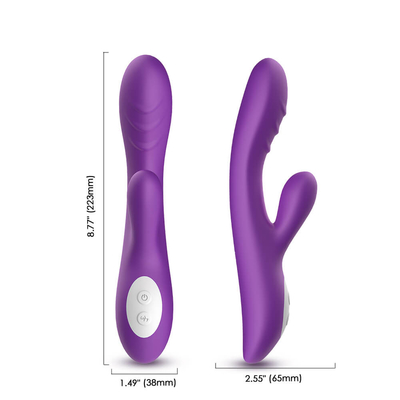 Kecepatan Tinggi Kelinci Stimulator Klitoris G Spot Pemanasan Dildo USB Isi Ulang