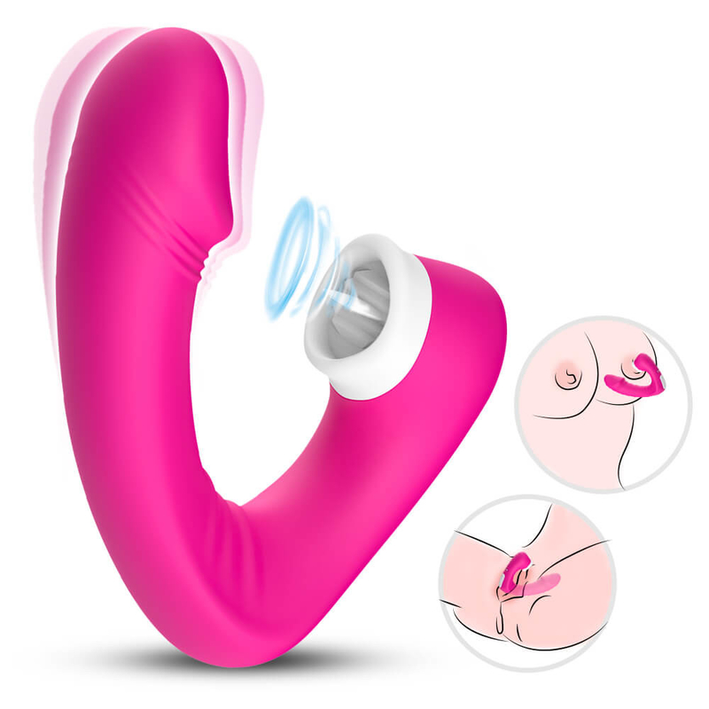 Vibrator Jilat Lidah Wanita 2 In 1 Seks, Mainan Seks Klitoris Dewasa Baru