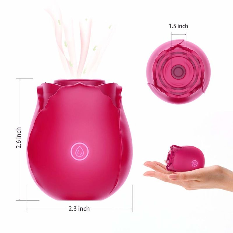 10 Mode Rose Klitoris Mengisap Vibrator Isi Ulang Mengisap Vibrator Untuk Wanita