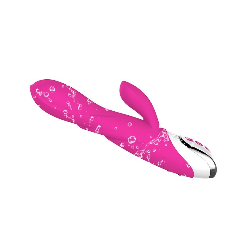Pemanasan Isi Ulang Silikon Kelinci G-Spot Vibrator Tahan Air Vagina Klitoris Stimulator Untuk Wanita
