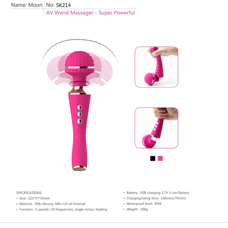 223mm Wireless Vibrating Dildo AV Magic Wand Sex Toys Untuk Stimulasi Klitoris