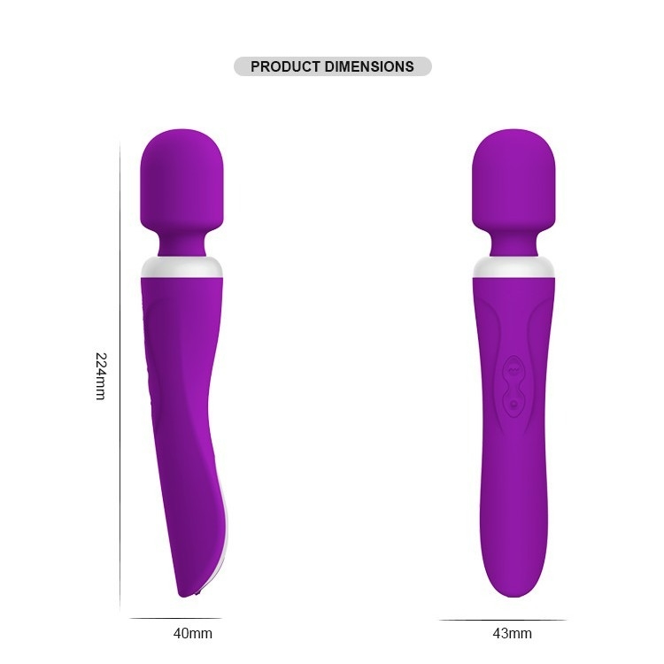 IPX5 Kustom Silikon Wanita Gratis Dildo Mainan Electric Clit Vibrator 60 Menit 224mm